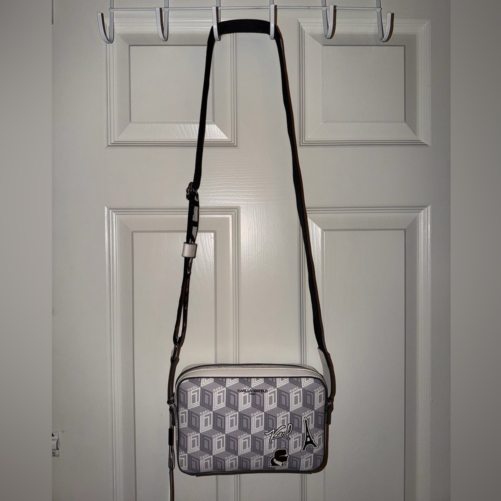 NWT Karl Lagerfeld White and Black Crossbody Bag